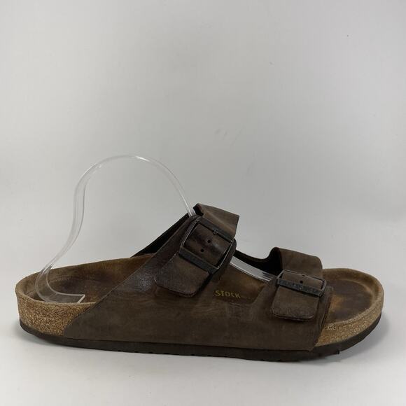 Birkenstock Arizona Sandals Mens Size 45 US Size 12-12.5 Oiled Leather Slides - Picture 1 of 12